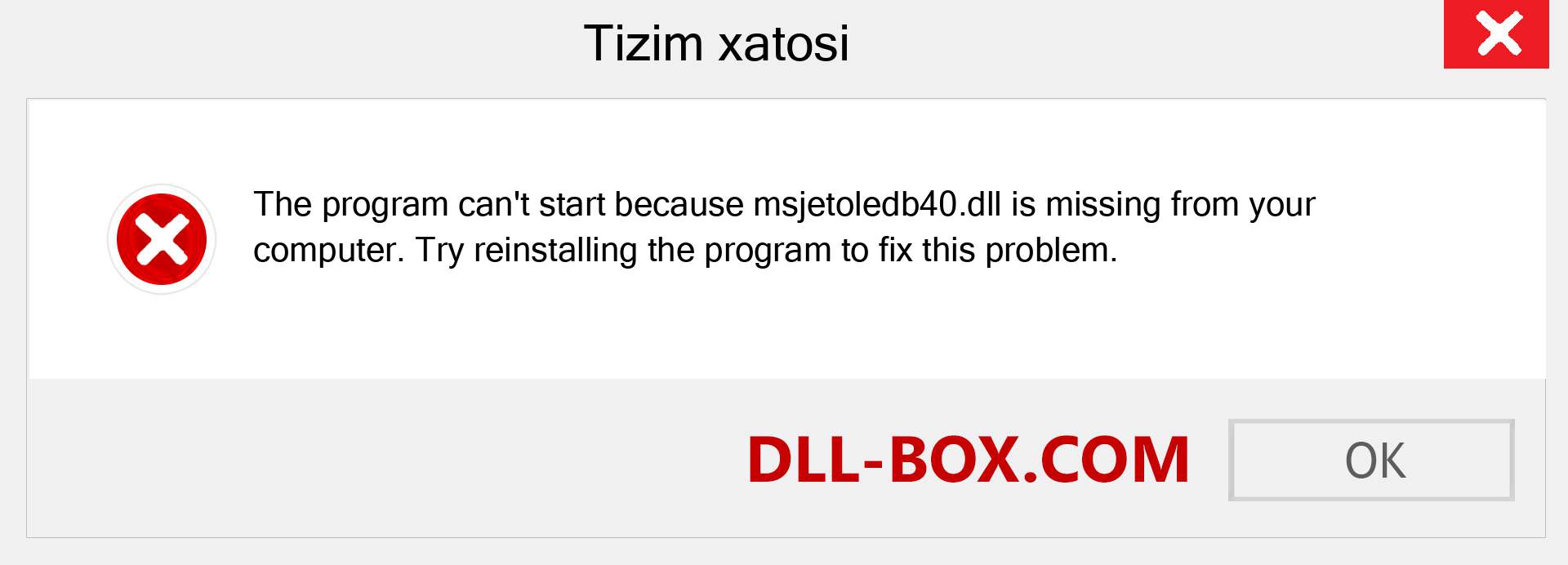 msjetoledb40.dll fayli yo'qolganmi?. Windows 7, 8, 10 uchun yuklab olish - Windowsda msjetoledb40 dll etishmayotgan xatoni tuzating, rasmlar, rasmlar